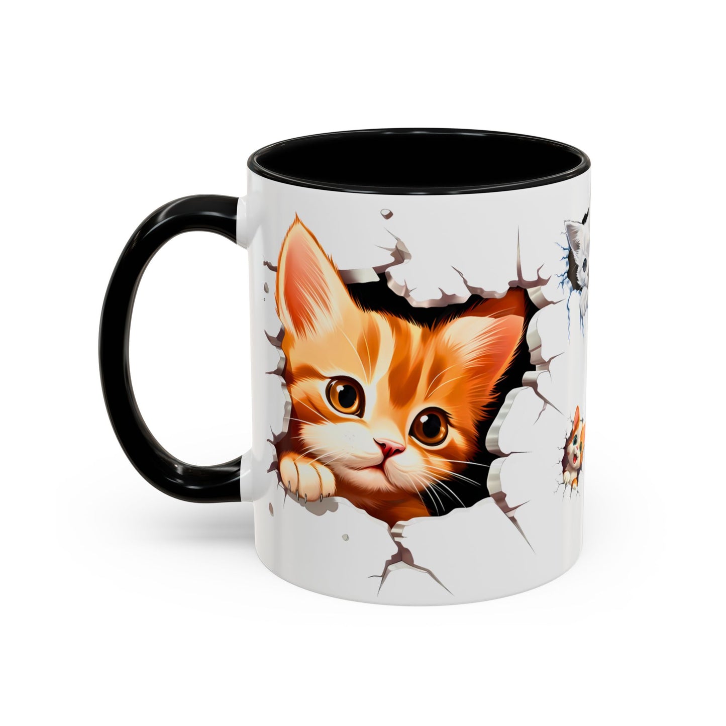 Cats Wall Broken Mug – 11oz Funny Cat Lovers Gift Design 03 | By RSB HUB