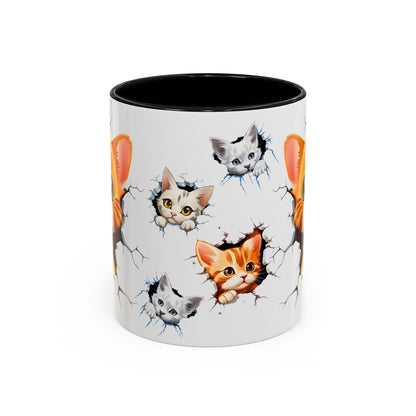 Cats Wall Broken Mug – 11oz Funny Cat Lovers Gift Design 04 | By RSB HUB