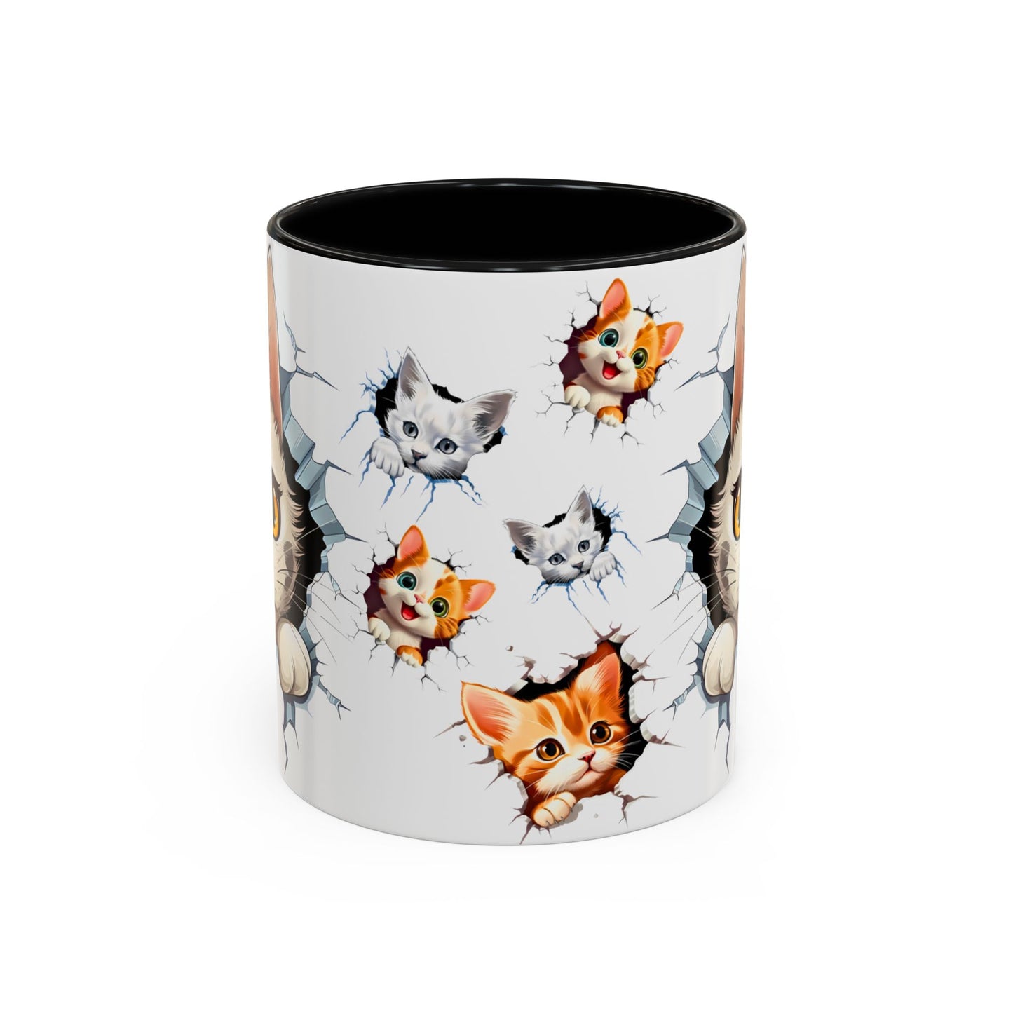 Cats Wall Broken Mug – 11oz Funny Cat Lovers Gift Design 05 | By RSB HUB
