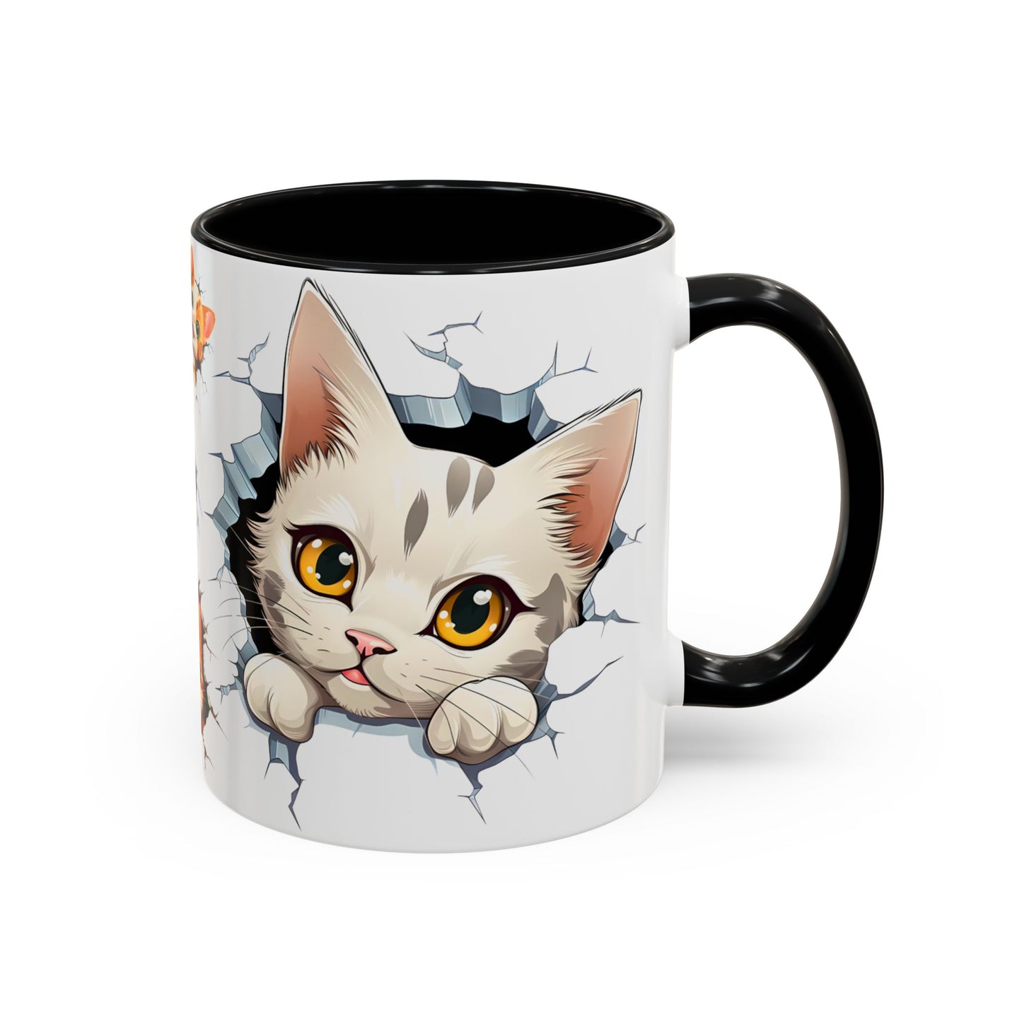 Cats Wall Broken Mug – 11oz Funny Cat Lovers Gift Design 05 | By RSB HUB