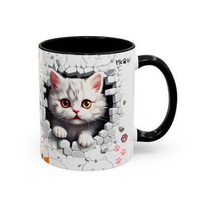 Cats Wall Broken Mug – 11oz Funny Cat Lovers Gift Design 06 | By RSB HUB